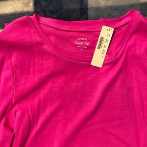 J crew large pink perfect fit tee. New with tag